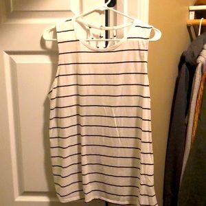 Maurice’s black and white striped tank top